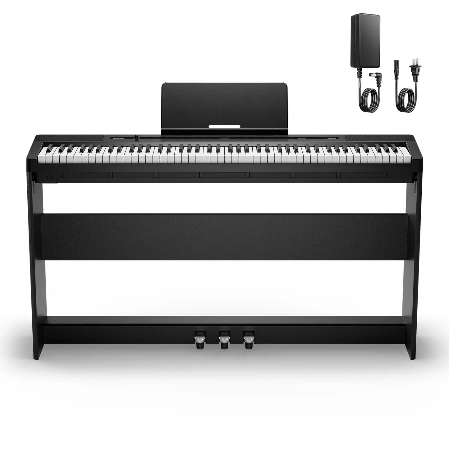 S-200 Beginner Keyboard Piano - 88 Key Full-Size Weighted Digital Piano, Portable Electric Piano with Sustain Pedal, Power Supply, Dual Headphone Jack, USB-MIDI, and MP3 Player,Black