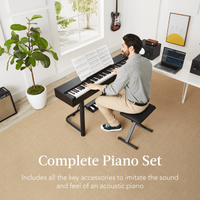 Digital Piano Set Designed for All Skill Levels, 88 Weighted Keys, 140 Timbres, Complete Stand & Stool