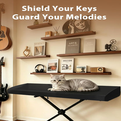 88 Keys Piano Keyboard Dust Cover, Stretchy Protective Keyboard Cover with Elastic Cord Locking Clasp, Universal Fit for All 88 Keys Digital Electronic Pianos, Must Have Piano Accessories