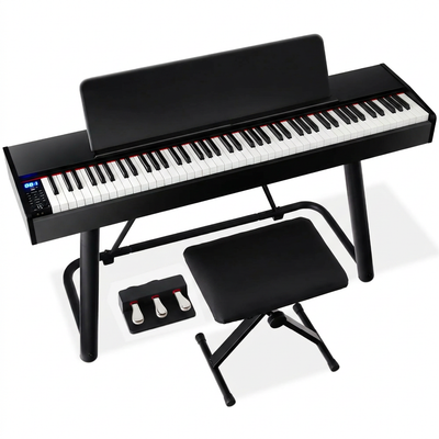 Digital Piano Set Designed for All Skill Levels, 88 Weighted Keys, 140 Timbres, Complete Stand & Stool