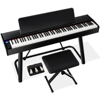 88-Key Weighted Full Size Digital Piano Set W/ U-Stand, 3 Sustain Pedal Unit, Stool, Cover — Studio Shot