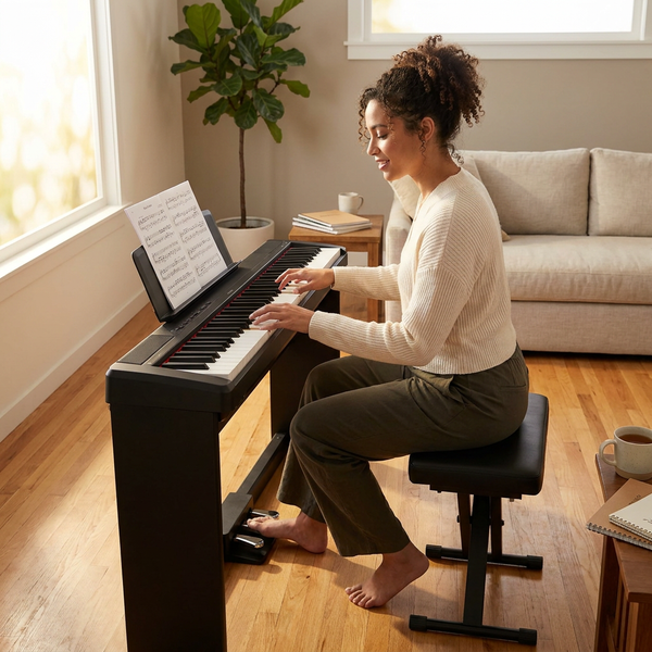 Digital Piano Set Designed for All Skill Levels, 88 Weighted Keys, 140 Timbres, Complete Stand & Stool